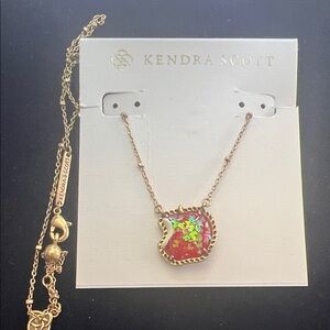 Kendra Scott Gold-Plated Disney Red Apple 🍎 Opal Pendant Necklace